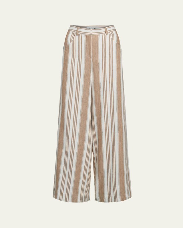 Store Only Striped Linen Cotton Trousers